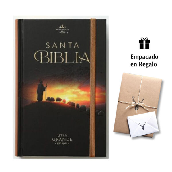 Biblia RVR60 Letra Grande 12 pts Tapa dura Pastor con elástico