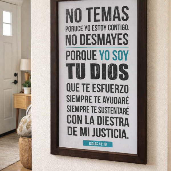 “No Temas” – Isaías 41:10 – Cuadro Grande – 50 x 80 cm
