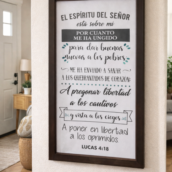 “El Espíritu del Señor Está Sobre Mí” – Lucas 4:18 – Cuadro Grande - 50 x 80 cm