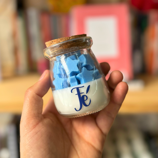 ⭐ Vela en Frasco con Estrellas – “Fe”