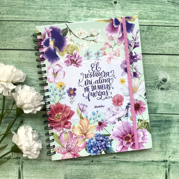Restaura mi alma - 🌸 Cuaderno Grande de rayas - Almatinta