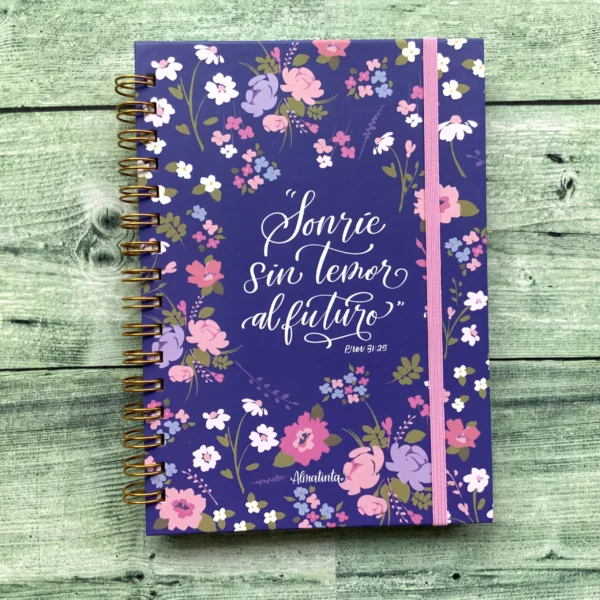 Sonríe sin temor - 🌸 Cuaderno mediano de rayas 100h - Almatinta