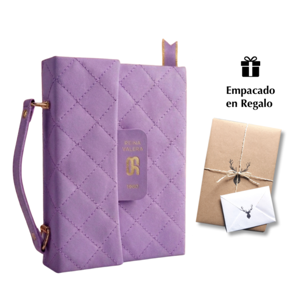 Biblia RVR 1960 Cartera Lila con Broche Magnético Compacta Letra 10 puntos
