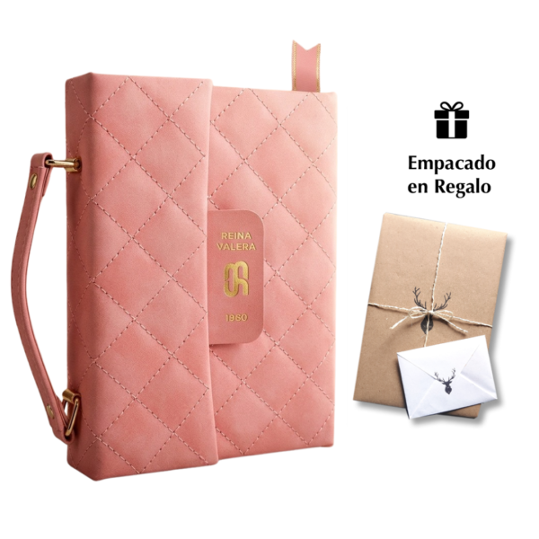 Biblia RVR 1960 Cartera Coral con Broche Magnético Compacta Letra 10 puntos