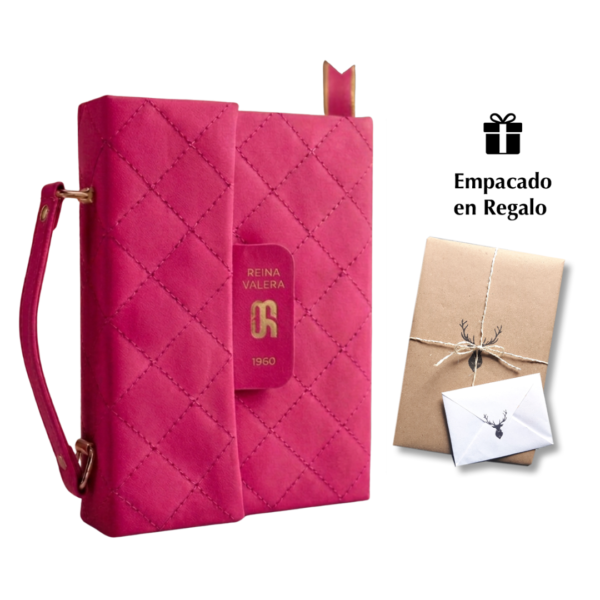 Biblia RVR 1960 Cartera Fucsia con Broche Magnético Compacta Letra 10 puntos
