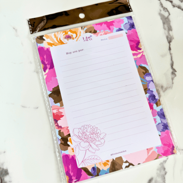 Block de Oraciones Rosa – 30 hojas decoradas - Productos I AM