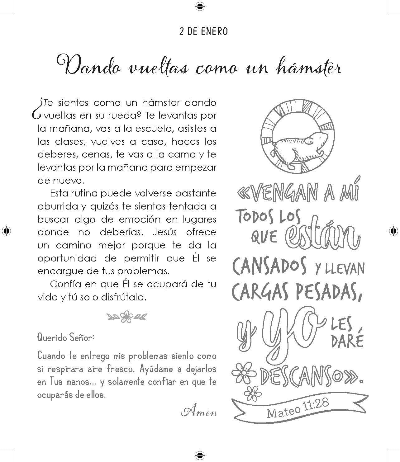 Devocional ilustrado para niñas - 366 devocionales para colorear - Imagen 3