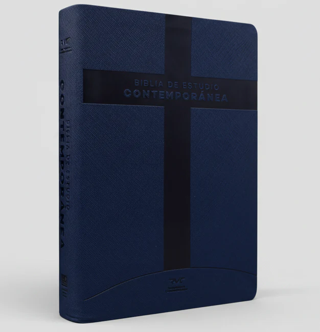 Biblia de Estudio RVC Letra Grande imitación Piel Azul Oscuro - Imagen 5