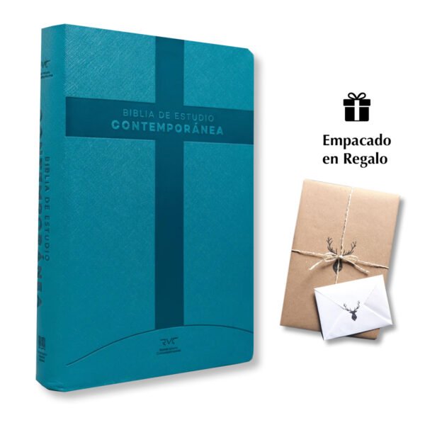 Biblia de Estudio RVC Letra Grande Imitación Piel Aqua