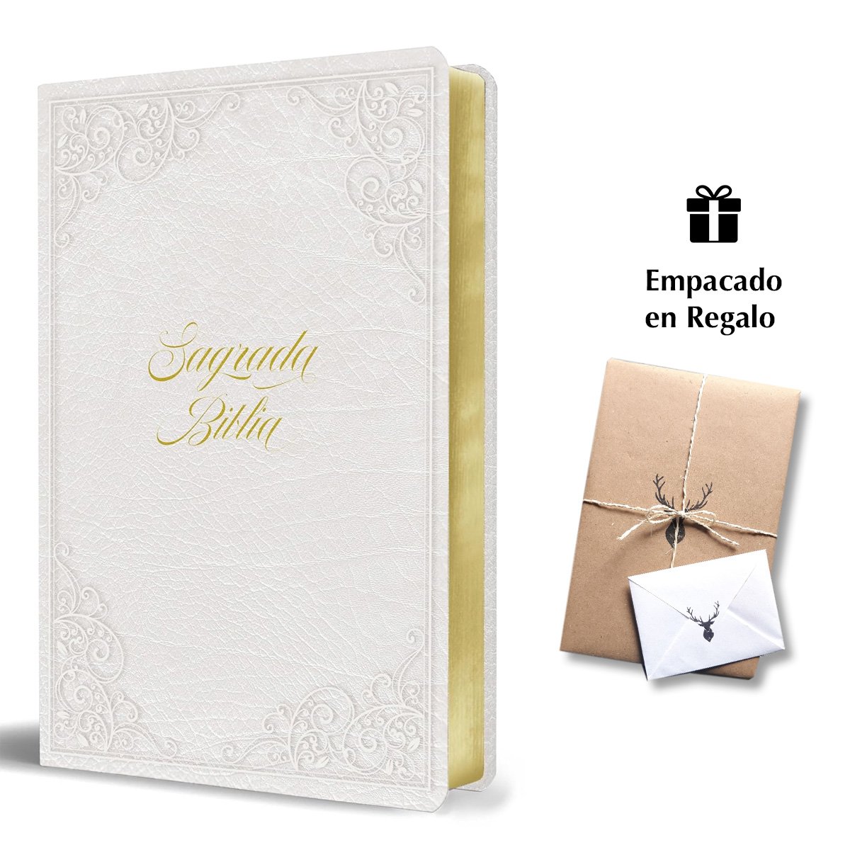 Biblia Católica: Letra grande. Símil piel blanca: boda, quinceañera, primera comu nión