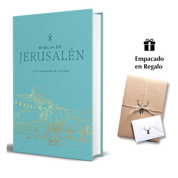 Biblia Católica Biblia de Jerusalén Latinoamericana, tapa dura, tela azul turquesa, edición de regalo