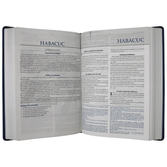 Biblia de Estudio RVC Letra Grande imitación Piel Azul Oscuro - Imagen 3