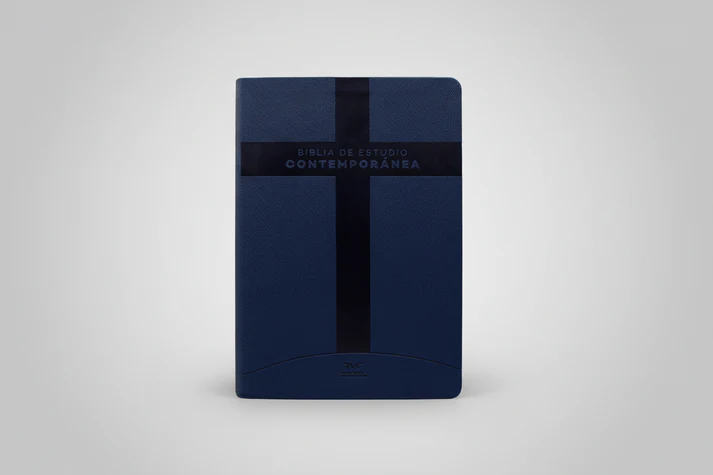 Biblia de Estudio RVC Letra Grande imitación Piel Azul Oscuro - Imagen 2