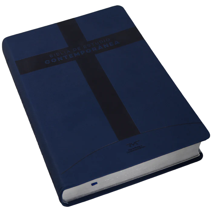 Biblia de Estudio RVC Letra Grande imitación Piel Azul Oscuro - Imagen 4