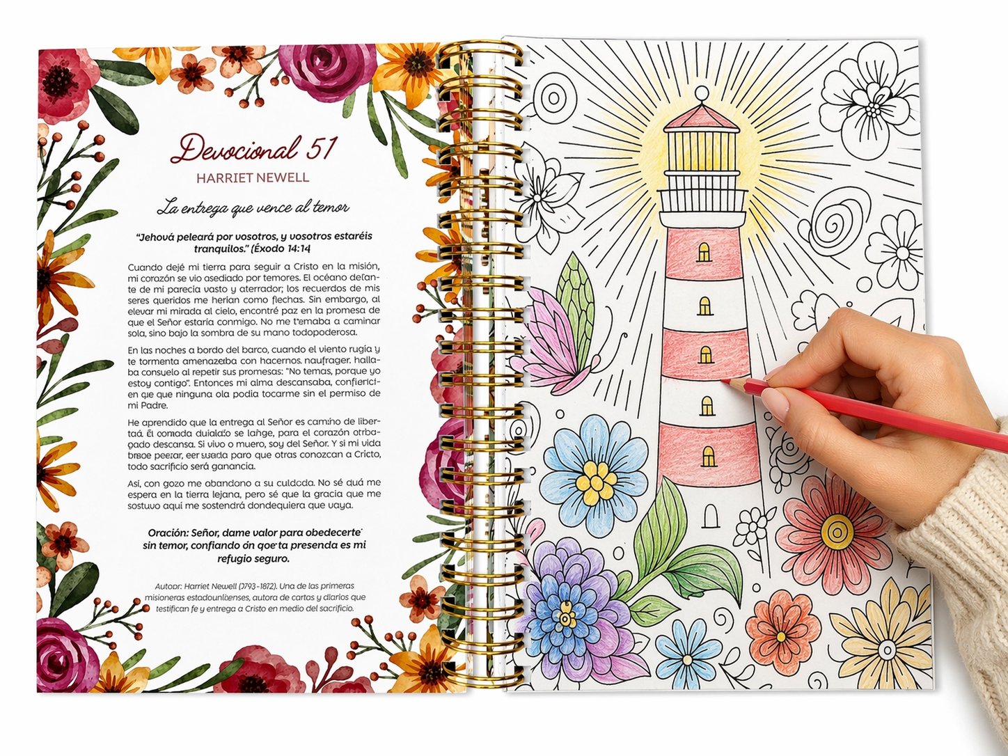 100 Devocionales de Mujer a Mujer –Ilustraciones para colorear - Imagen 2