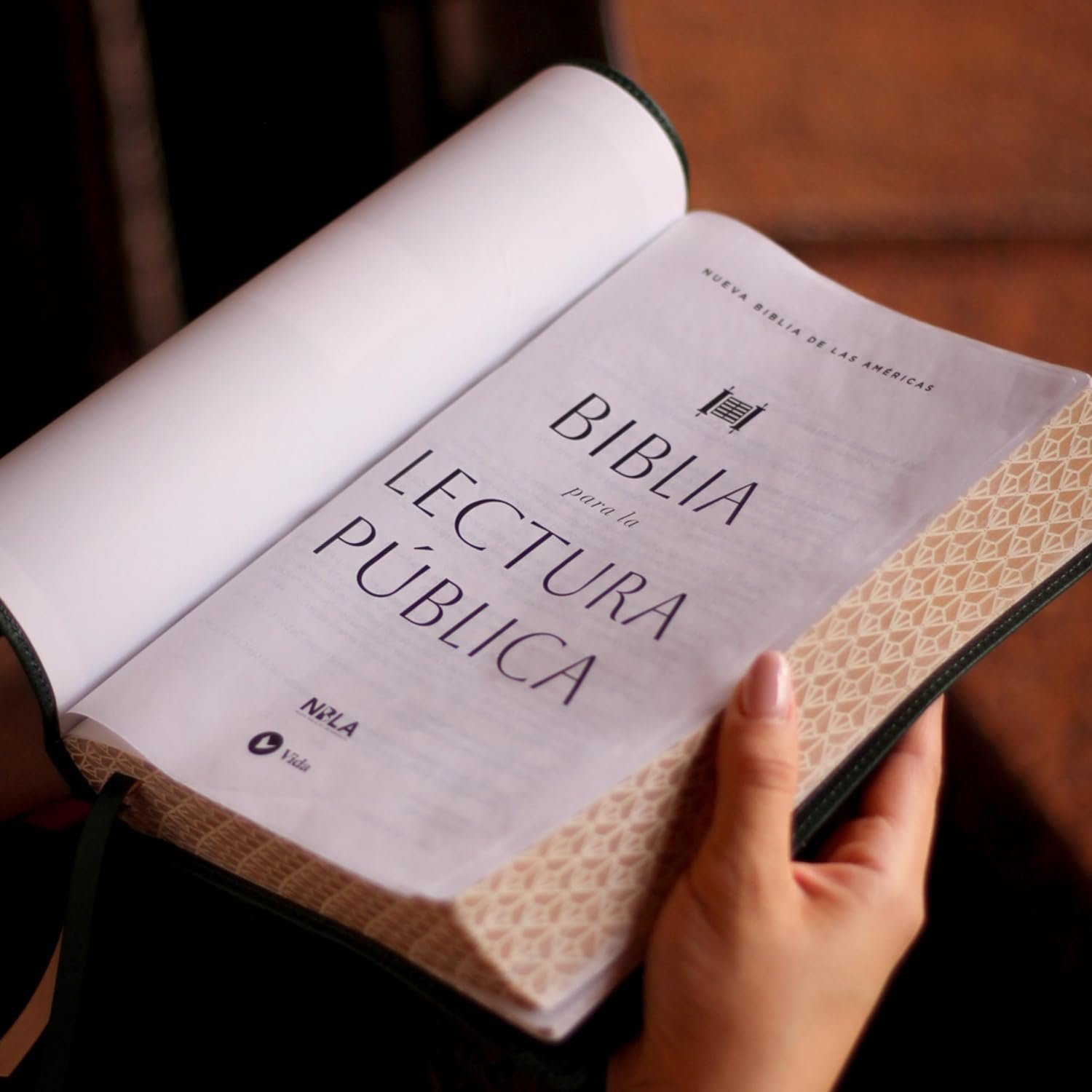 Biblia NBLA Para La Lectura Publica Verde Versificada LG Piel De Cabra - Imagen 4