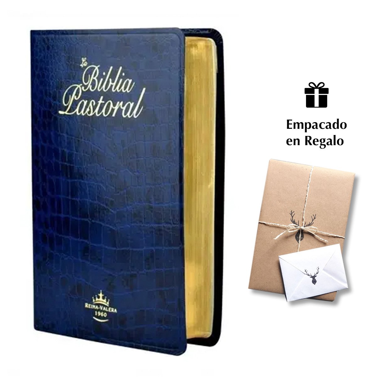 Biblia de Estudio Pastoral Reina Valera 1960 Mediana Letra Mediana Imitación Piel Azul