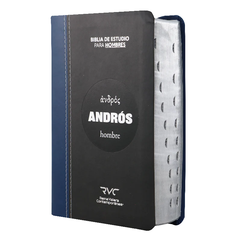 Biblia de Estudio Andrós Reina Valera Contemporánea Imitación Piel Azul/Negro - Imagen 2