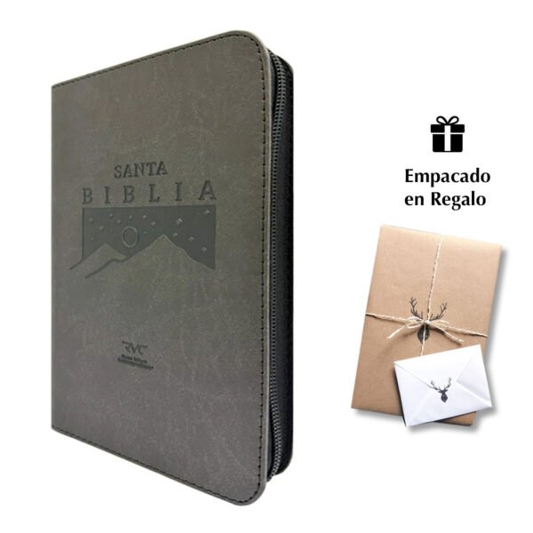 Biblia RVC Letra mediana Color Negra Con Ayudas Digitales Con Cierre