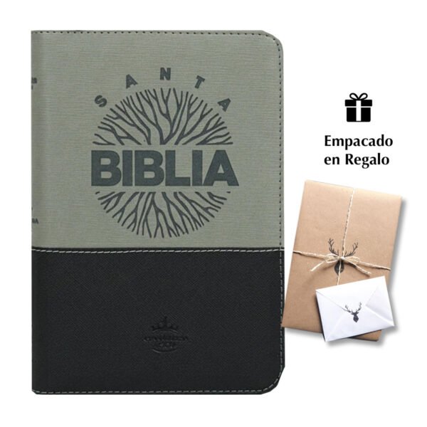 Biblia RVR60 Letra Grande 12 pts con Recursos Digitales - Color Negro y Gris