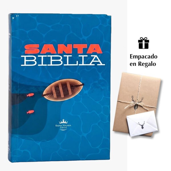 Biblia mediana RVR Letra Grande PJR Color Azul Con Ayudas Digitales Tapa Dura