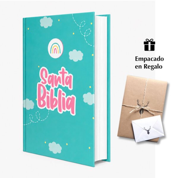 Biblia mediana RVR Letra Grande PJR Color Azul Agua Con Ayudas Digitales Tapa Dura