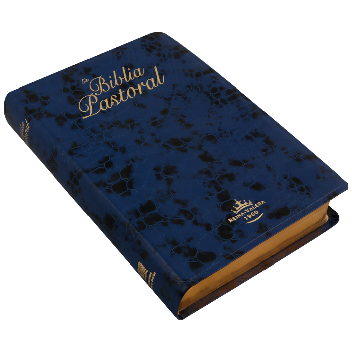 Biblia de Estudio Pastoral Reina Valera 1960 Mediana Letra Mediana Imitación Piel Azul - Imagen 3