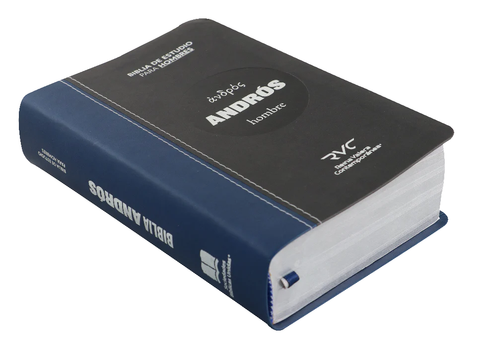Biblia de Estudio Andrós Reina Valera Contemporánea Imitación Piel Azul/Negro - Imagen 3
