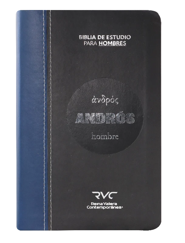 Biblia de Estudio Andrós Reina Valera Contemporánea Imitación Piel Azul/Negro - Imagen 4