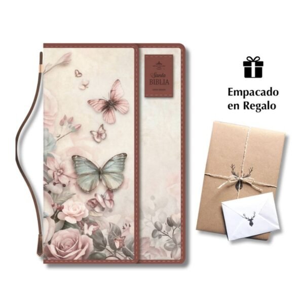 Biblia RVR60 Letra Grande 12 pts Mariposas  Manija Imán