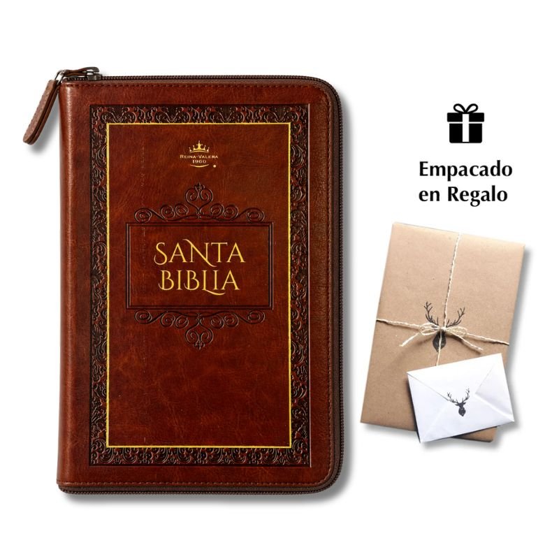 Biblia Reina Valera 1960 Letra grande 11 pts clásico café cierre