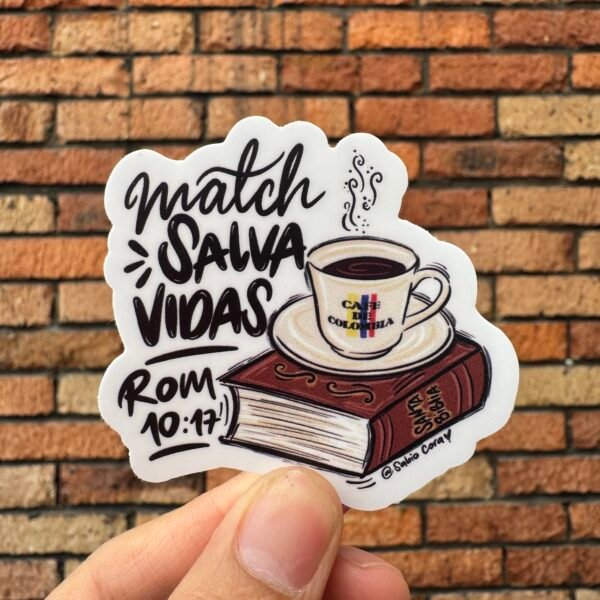 Match que salva vidas – Romanos 10:17 ☕📖 - Sticker