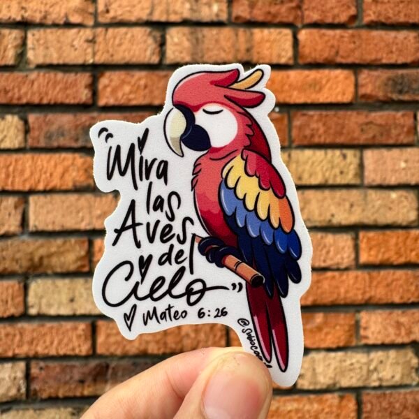Mira las aves del cielo – Mateo 6:26 🦜✨ - Sticker