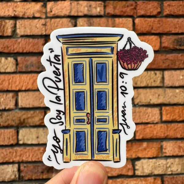 Yo soy la puerta – Juan 10:9 🚪🌸 - Sticker