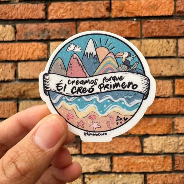 Creamos porque Él creó primero – Génesis 1:1 🎨🌎 - Sticker