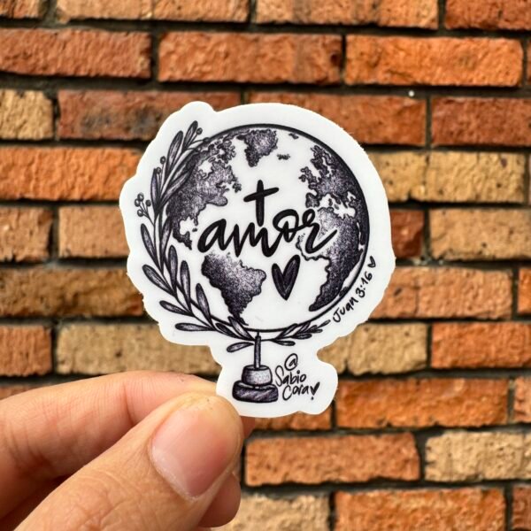 Amor por el mundo – Juan 3:16 🌎🤍 - Sticker