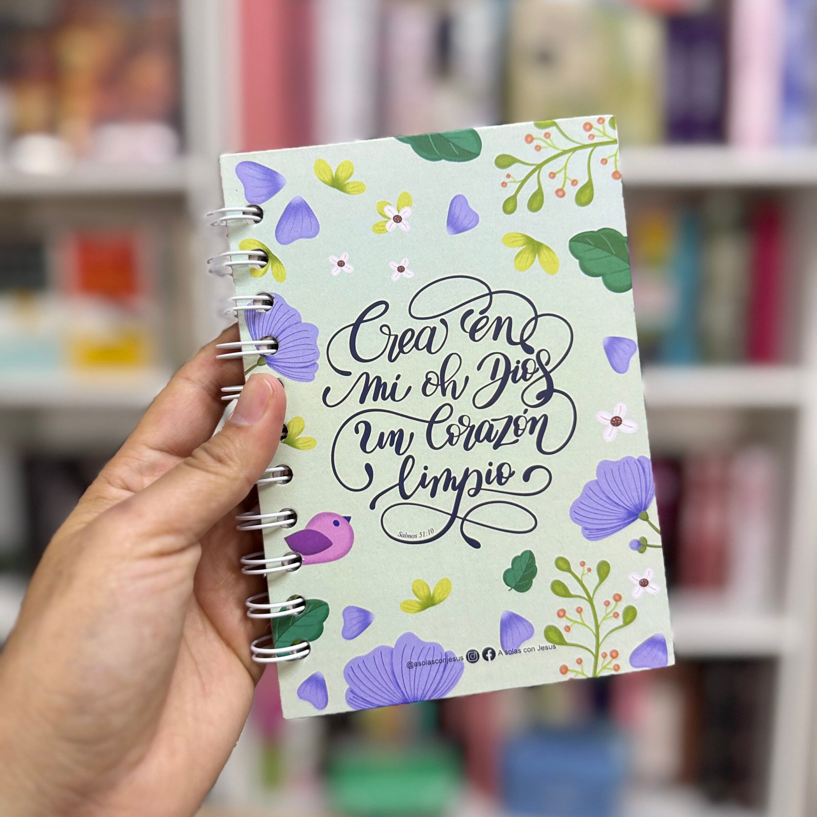 Libreta Mediana “Crea en mí un Corazón Limpio” – Verde – A solas con Jesús
