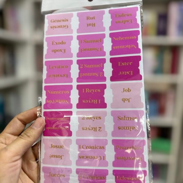 Fucsia – Índice para Biblia Adhesivo / Tabs para Biblias / STICKERS / Separadores