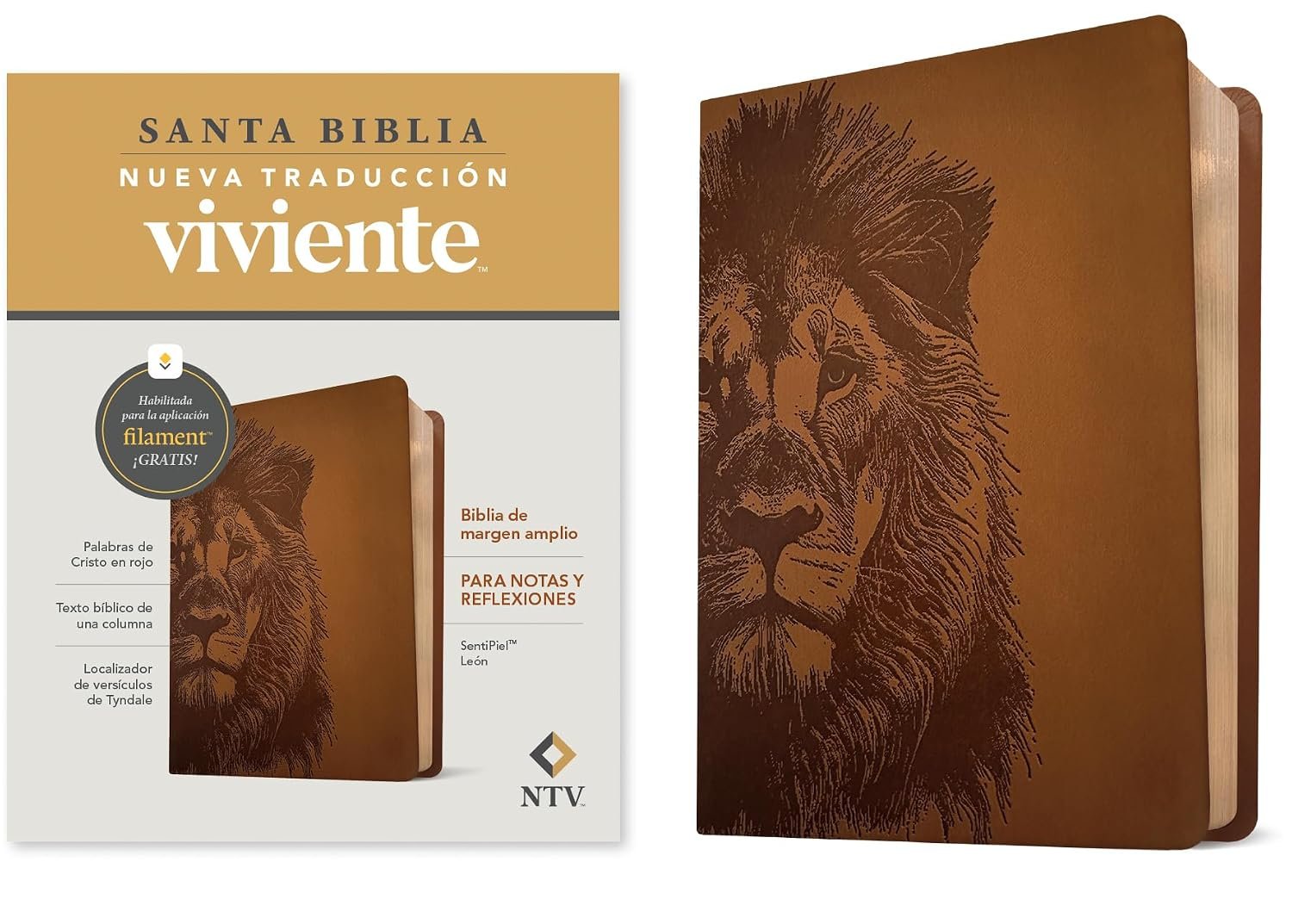 Biblia NTV Margen Amplio Cafe Leon con Filament - Imagen 9