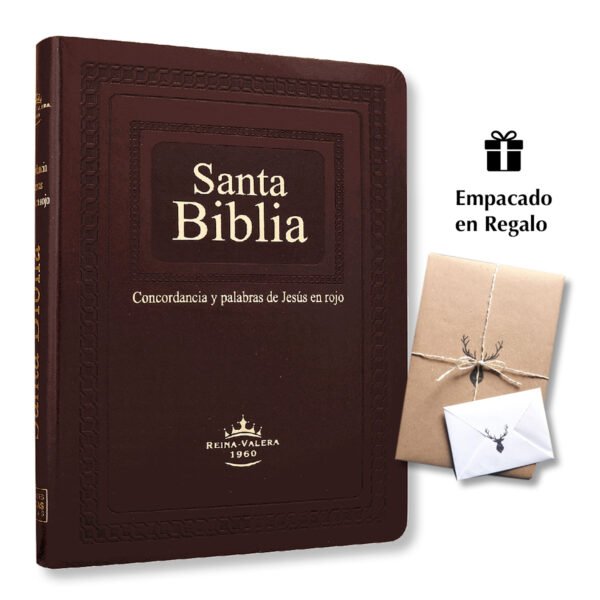 Biblia Reina Valera 1960 Grande Letra Gigante 16 puntos Indice Imitación Piel Café