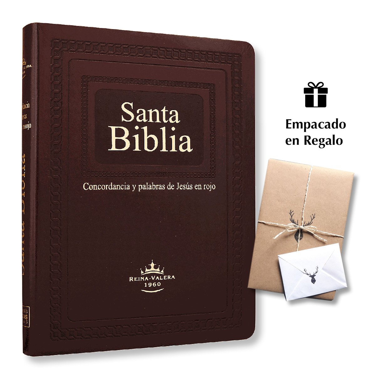 Biblia Reina Valera 1960 Grande Letra Gigante 16 puntos Indice Imitación Piel Café