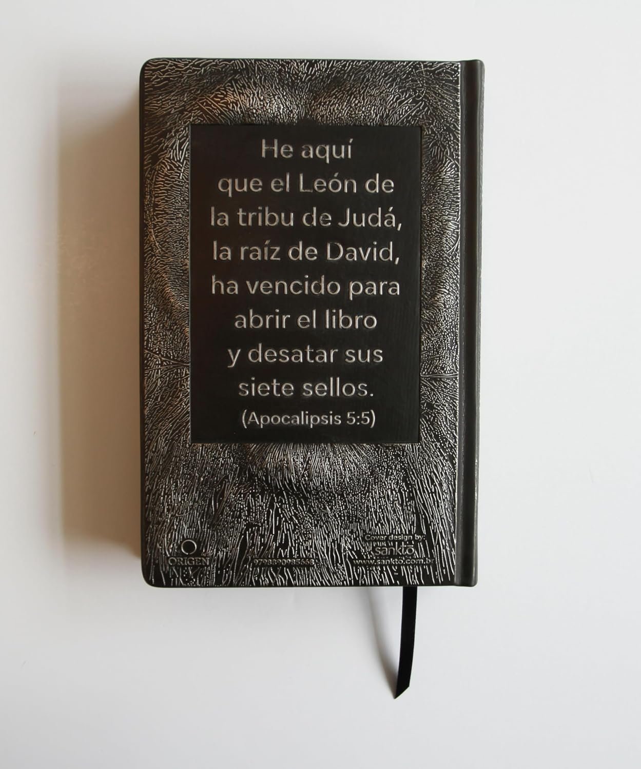 Biblia RVR 1960 Letra grande León de Judá edición especial plata con índice y canto negro - Imagen 8