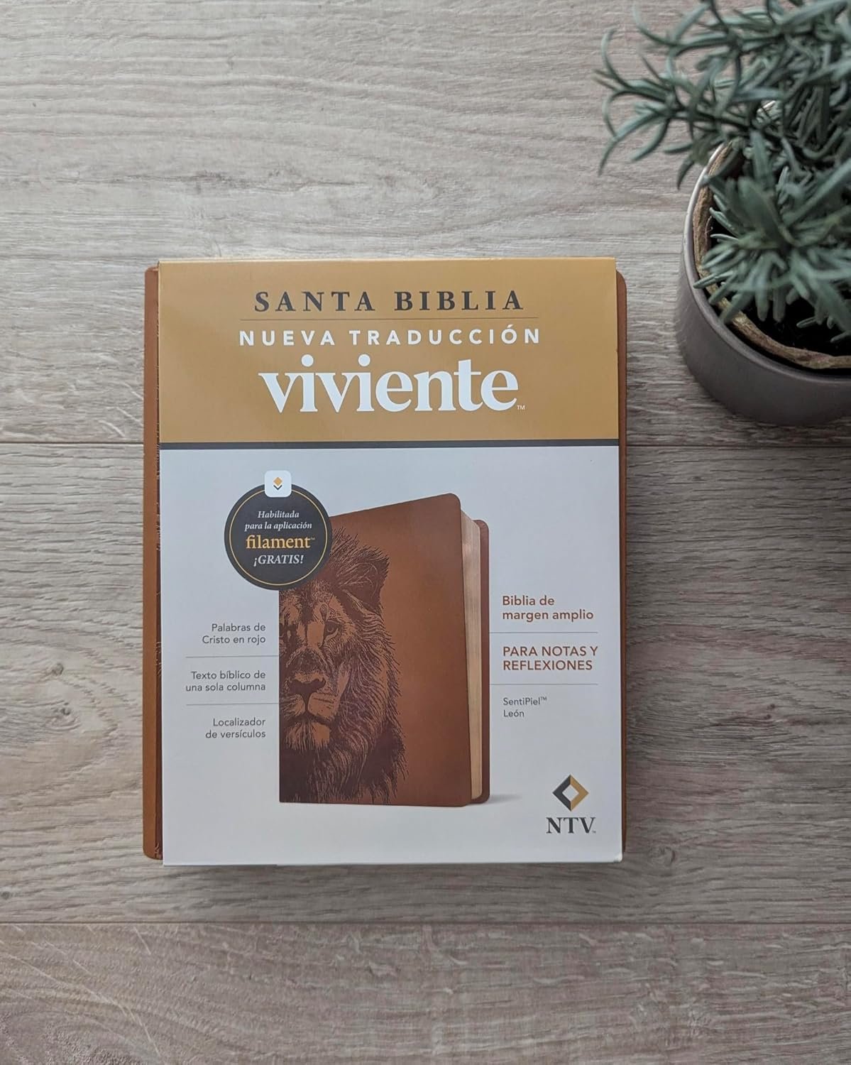Biblia NTV Margen Amplio Cafe Leon con Filament - Imagen 7