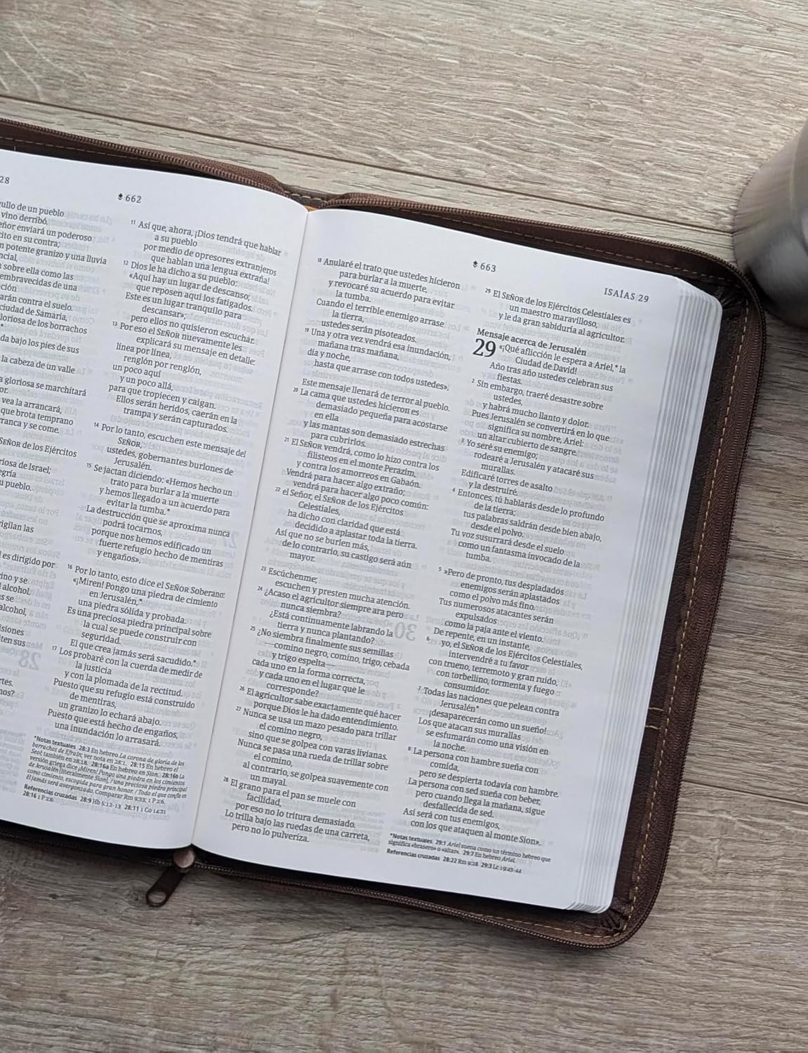 Biblia ultrafina NTV de zíper con Filament SentiPiel Café rústico Letra Roja - Imagen 5