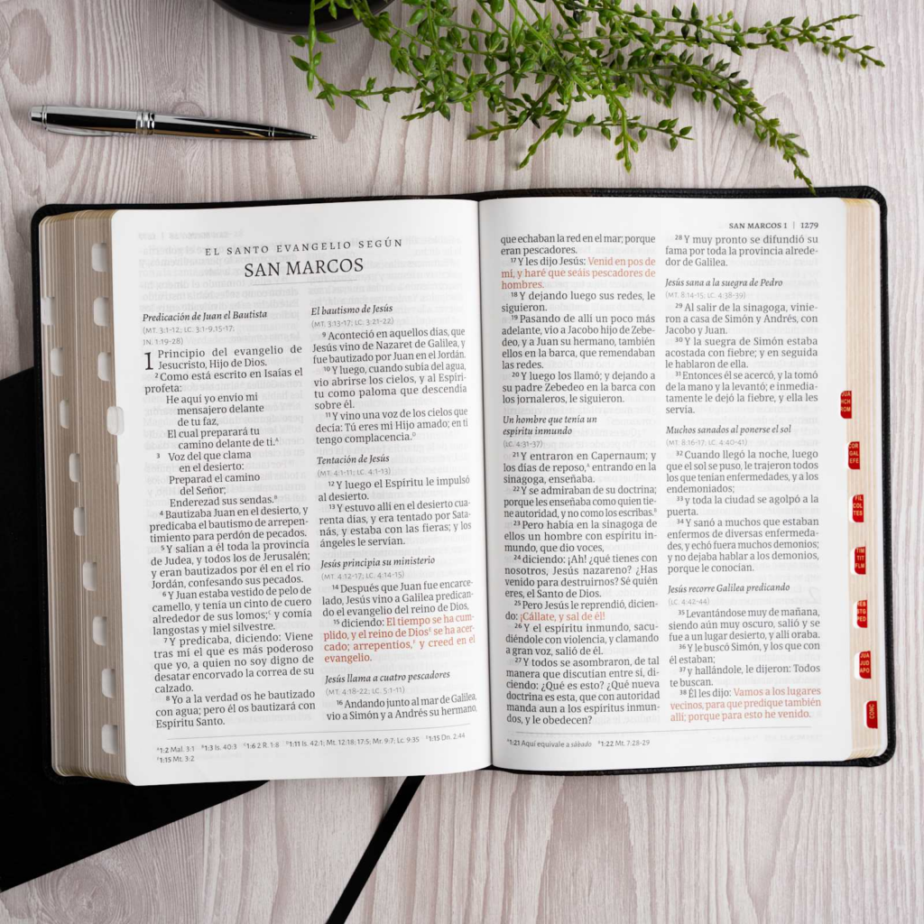 Biblia RVR60 Letra Supergigante Negro Cafe Indice Piel - Imagen 6