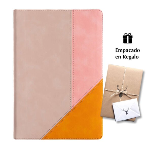 Biblia de estudio arcoíris RVR60 – Rosa cuarzo – Símil Piel