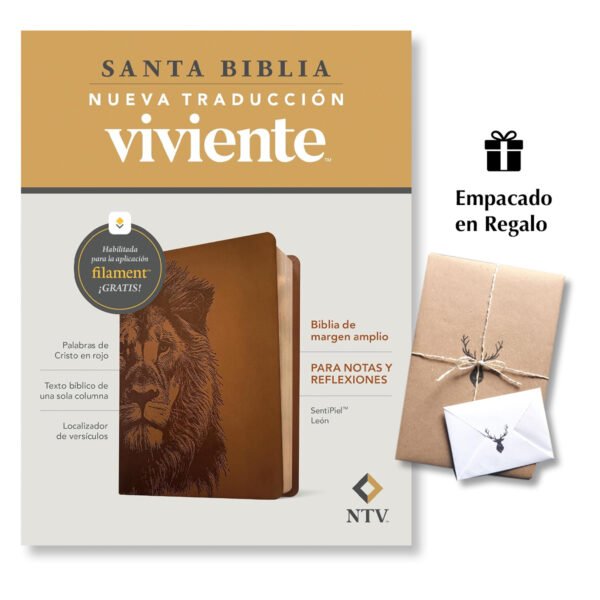 Biblia NTV Margen Amplio Cafe Leon con Filament
