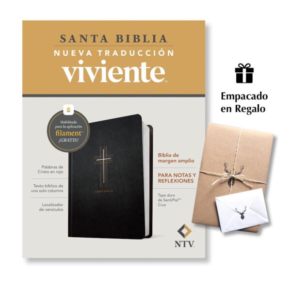 Biblia de margen amplio NTV con Filament Tapa dura de SentiPiel Cruz