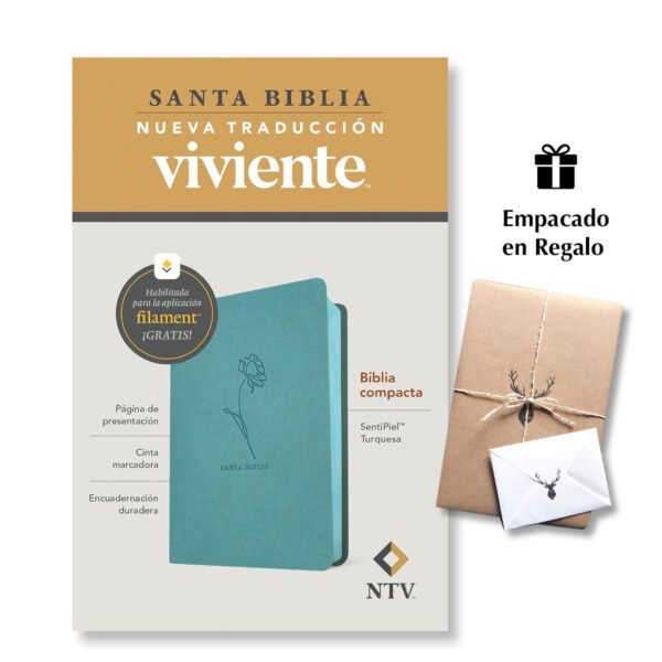 Biblia compacta NTV con Filament  SentiPiel Turquesa