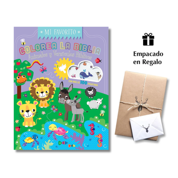 Mi Favorito: Colorea La Biblia – Animales y versículos Bíblicos - 100 pegatinas